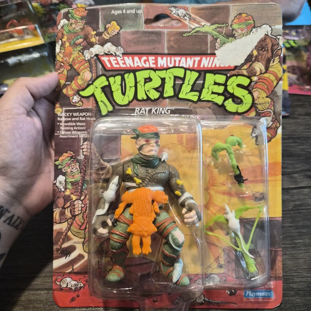 1990 TMNT Rat King MOC Sealed Vintage Playmates Action Figure Complete Card